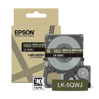 Epson LK-5QWJ ruban mat 18 mm (d'origine) - blanc sur kaki C53S672089 084432