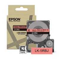 Epson LK-5RBJ ruban mat 18 mm (original) - noir sur rouge C53S672072 084402