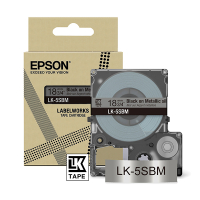Epson LK-5SBM ruban 18 mm (d'origine) - noir sur argent métallisé C53S672094 084442