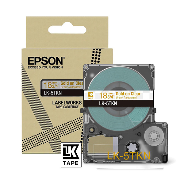 Epson LK-5TKN ruban 18 mm (d'origine) - or sur transparent métallisé C53S672097 084448 - 1