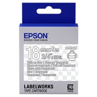Epson LK-5TWN ruban d'étiquettes 18 mm (d'origine) - blanc sur transparent C53S655009 083234