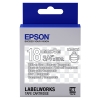 Epson LK-5TWN ruban d'étiquettes 18 mm (d'origine) - blanc sur transparent