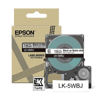 Epson LK-5WBJ ruban mat 18 mm (d'origine) -  noir sur blanc C53S672063 084386