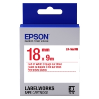 Epson LK-5WRN ruban d'étiquettes standard 18 mm (d'origine) - rouge sur blanc C53S655007 083240