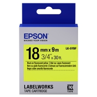 Epson LK-5YBF ruban d'étiquettes 18 mm (d'origine) - noir sur jaune fluo C53S655004 083248