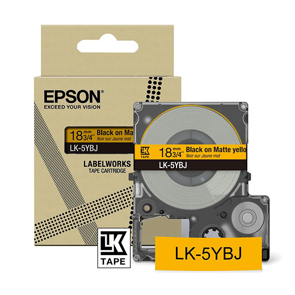 Epson LK-5YBJ ruban mat 18 mm (d'originel) - noir sur jaune C53S672075 084406 - 1