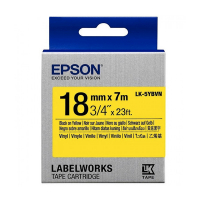 Epson LK-5YBVN ruban d'étiquettes 18 mm (d'origine) - noir sur jaune C53S655028 084352