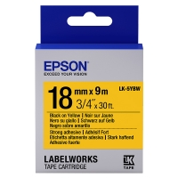 Epson LK-5YBW ruban d'étiquettes extra-adhésives 18 mm (d'origine) - noir sur jaune C53S655010 083242
