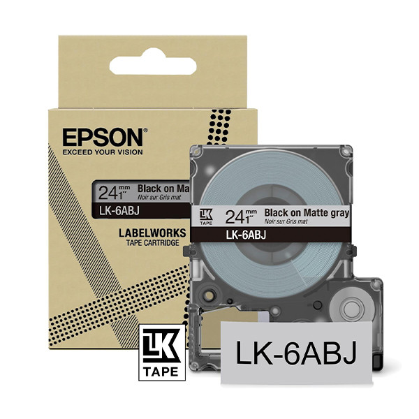 Epson LK-6ABJ ruban mat 24 mm (d'origine) - noir sur gris clair C53S672088 084430 - 1