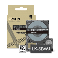 Epson LK-6BWJ ruban mat 24 mm (d'origine) - blanc sur noir C53S672084 084422