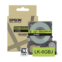 Epson LK-6GBJ ruban mat 24 mm (d'origine) - noir sur vert C53S672079 084472