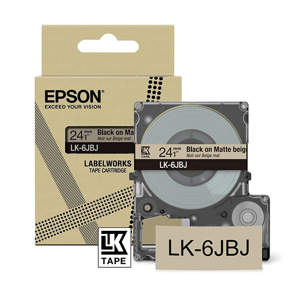 Epson LK-6JBJ ruban mat 24 mm (d'origine) - noir sur beige C53S672092 084438 - 1