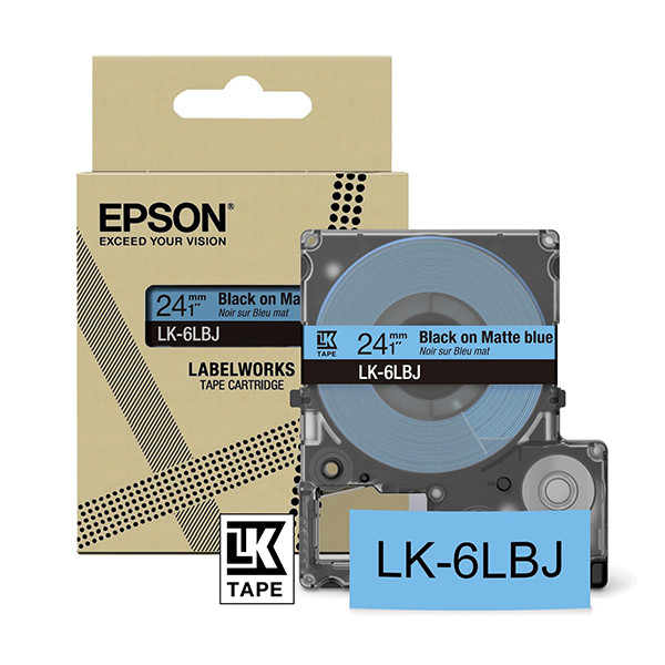 Epson LK-6LBJ ruban mat 24 mm (d'origine) - noir sur bleu C53S672082 084418 - 1