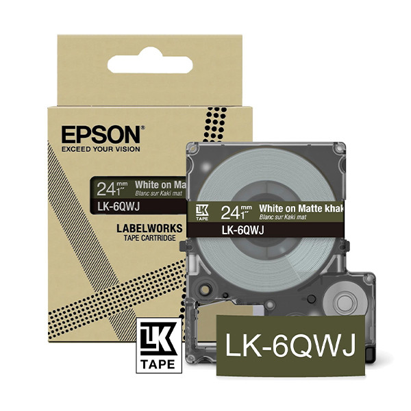 Epson LK-6QWJ ruban mat 24 mm (d'origine) - blanc sur kaki C53S672090 084434 - 1