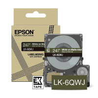 Epson LK-6QWJ ruban mat 24 mm (d'origine) - blanc sur kaki C53S672090 084434