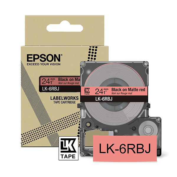 Epson LK-6RBJ ruban mat 24 mm (d'origine) - noir sur rouge C53S672073 084404 - 1