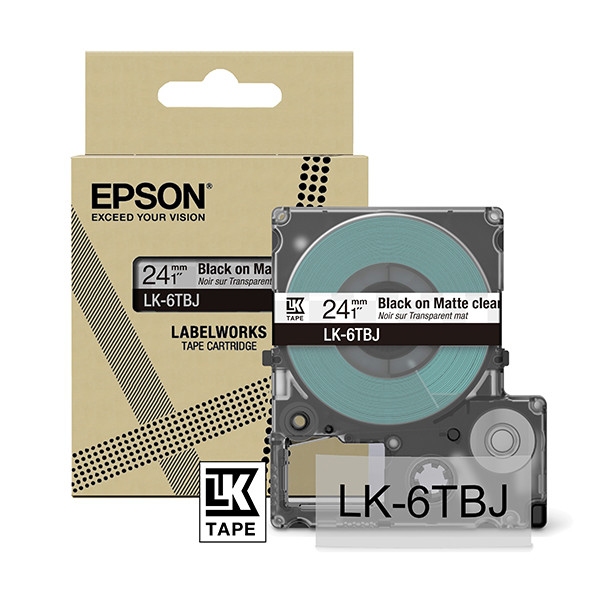 Epson LK-6TBJ ruban mat 24 mm (d'origine) - noir sur transparent C53S672067 084392 - 1