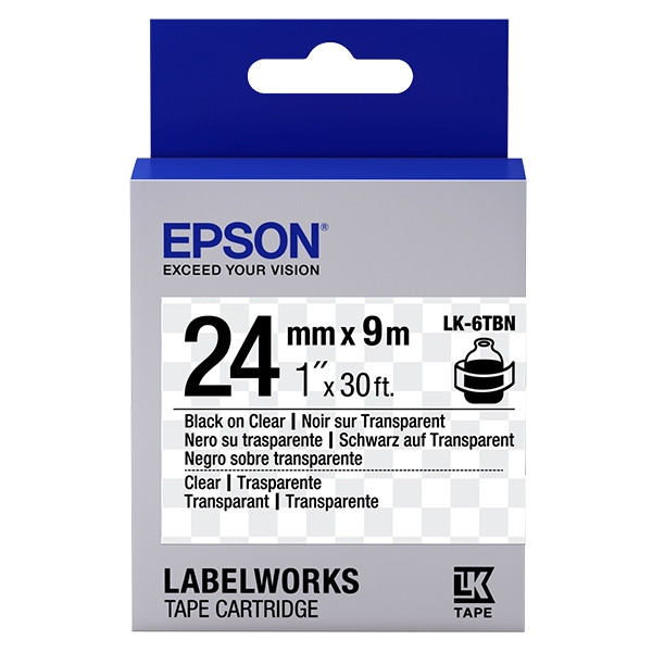 Epson LK-6TBN ruban d'étiquettes 24 mm (d'origine) - noir sur transparent C53S656007 083262 - 1