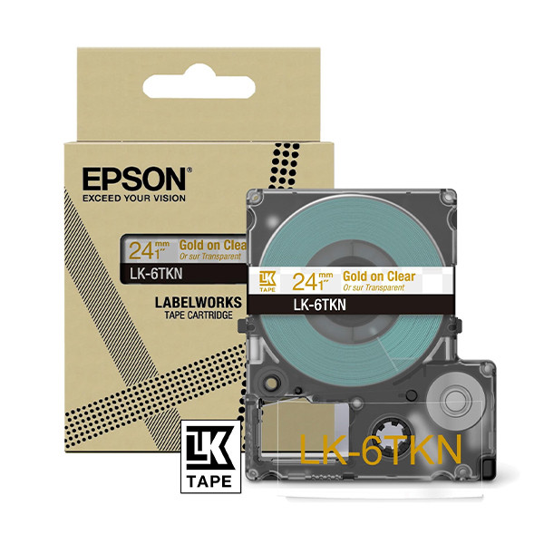 Epson LK-6TKN ruban 24 mm (d'origine) - or sur transparent métallisé C53S672098 084450 - 1