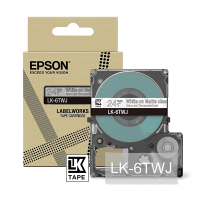 Epson LK-6TWJ ruban mat 24 mm (d'origine) - blanc sur transparent C53S672070 084398
