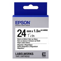 Epson LK-6WB2 ruban magnétique 24 mm (d'origine) - noir sur blanc C53S656003 083270