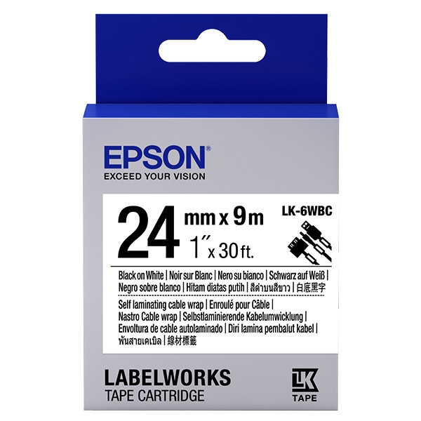 Epson LK-6WBC ruban pour câbles 24 mm (d'origine) - noir sur blanc C53S656901 083260 - 1