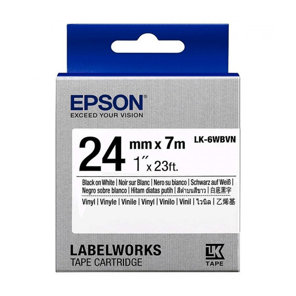 Epson LK-6WBVN 24 mm (d'origine) - noir sur blanc C53S656020 084354 - 1