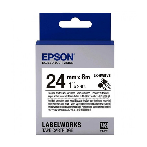 Epson LK-6WBVS ruban pour câble 24 mm (d'origine) - noir sur blanc C53S656022 084362 - 1