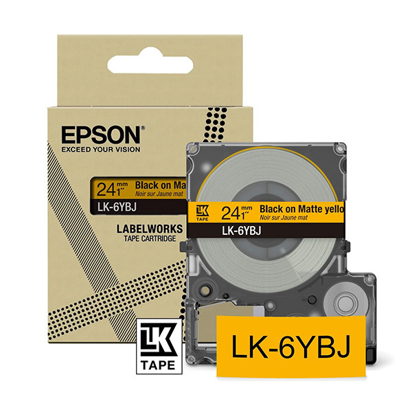 Epson LK-6YBJ ruban mat 24 mm (d'origine) - noir sur jaune C53S672076 084408 - 1