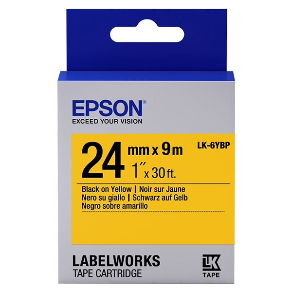 Epson LK-6YBP ruban d'étiquettes 24 mm (d'origine) - noir sur jaune pastel C53S656005 083266 - 1