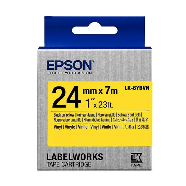 Epson LK-6YBVN ruban d'étiquettes 24 mm (d'origine) - noir sur jaune C53S656021 084356 - 1