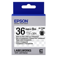 Epson LK-7TBN ruban d'étiquettes 36 mm (d'origine) - noir sur transparent C53S657007 083274