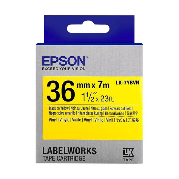 Epson LK-7YBVN ruban d'étiquettes 36 mm (d'origine) - noir sur jaune C53S657013 084360 - 1