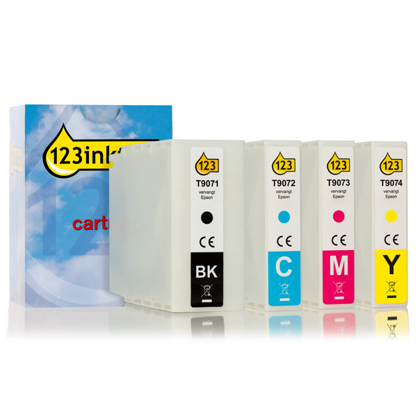 Epson Offre Epson : série T907 (marque 123encre) - noir + 3 couleurs C13T907140C C13T907240C C13T907340C C13T907440C 127059 - 1
