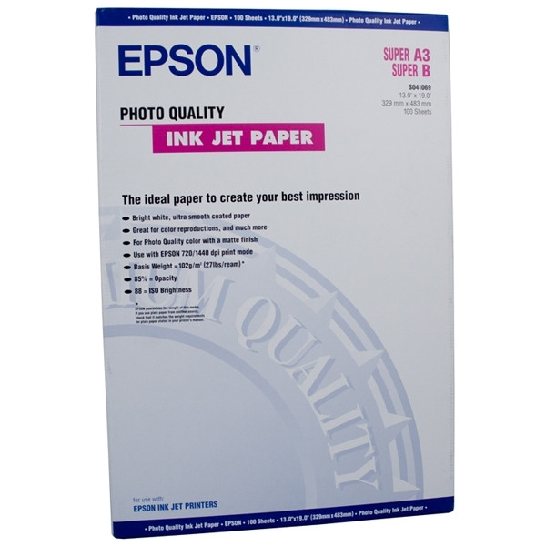 Epson S041069 papier de qualité photo jet d'encre 104 g/m² A3+ (100 feuilles) C13S041069 150330 - 1