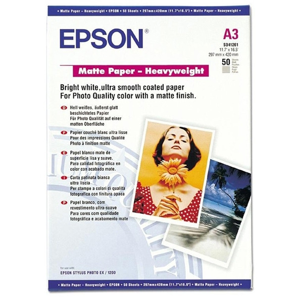 Epson S041261 papier mat épais DIN 167 g/m² A3 (50 feuilles) C13S041261 064699 - 1