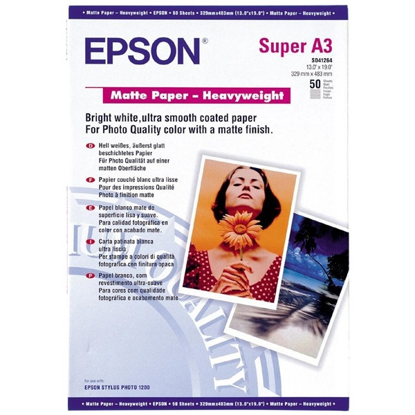 Epson S041264 papier photo mat épais 167 g/m² A3+ (50 feuilles) C13S041264 150328 - 1