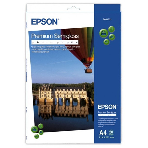 Epson S041332 Premium papier photo semi-brillant 251 g/m² A4 (20 feuilles) C13S041332 064660 - 1