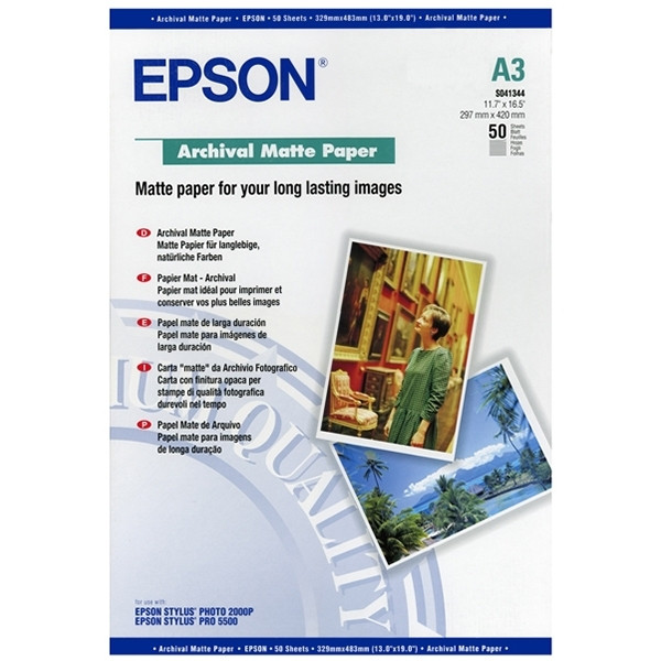 Epson S041344 papier mat d'archivage DIN 189 g/m² A3 (50 feuilles) C13S041344 150384 - 1