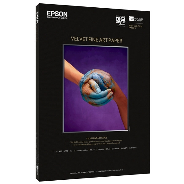 Epson S041637 Velvet Fine Art papier 260 g/m² A3+ (20 feuilles) C13S041637 150222 - 1
