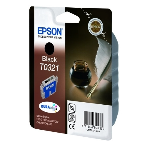 Epson T0321 cartouche d'encre noire (d'origine) C13T03214010 021120 - 1