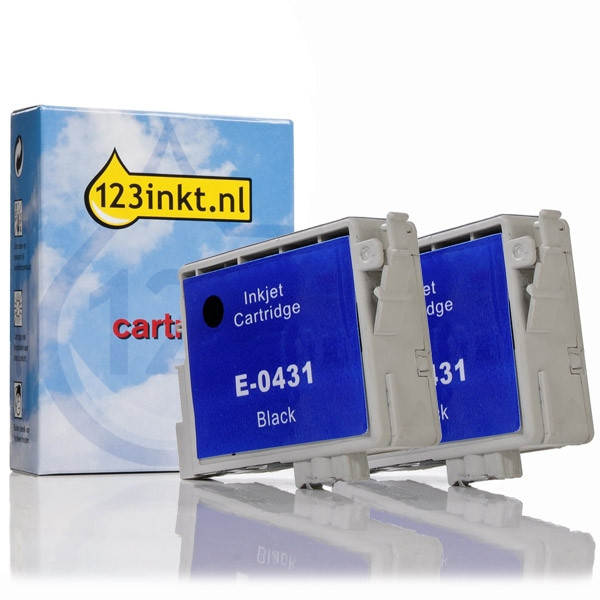Epson T0431 duopack haute capacité (marque 123encre) - noir C13T04314010 022373 - 1