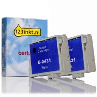 Epson T0431 duopack haute capacité (marque 123encre) - noir C13T04314010 022373