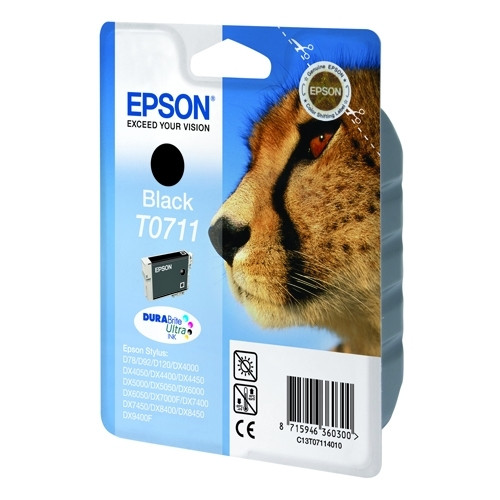 Epson T0711 cartouche d'encre noire (d'origine) C13T07114011 C13T07114012 900661 - 1