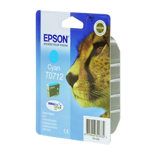 Epson T0712 cartouche d'encre cyan (d'origine) C13T07124011 C13T07124012 023050 - 1