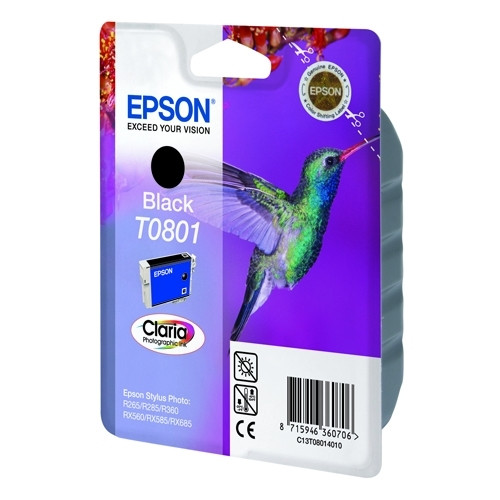 Epson T0801 cartouche d'encre noire (d'origine) C13T08014011 023070 - 1