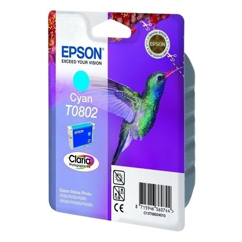 Epson T0802 cartouche d'encre cyan (d'origine) C13T08024011 901993 - 1