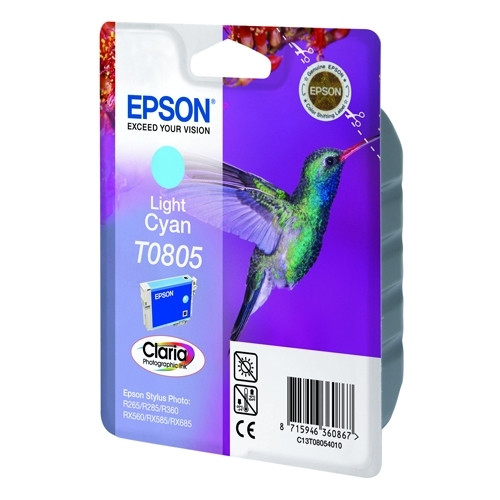Epson T0805 cartouche d'encre cyan clair (d'origine) C13T08054011 023090 - 1