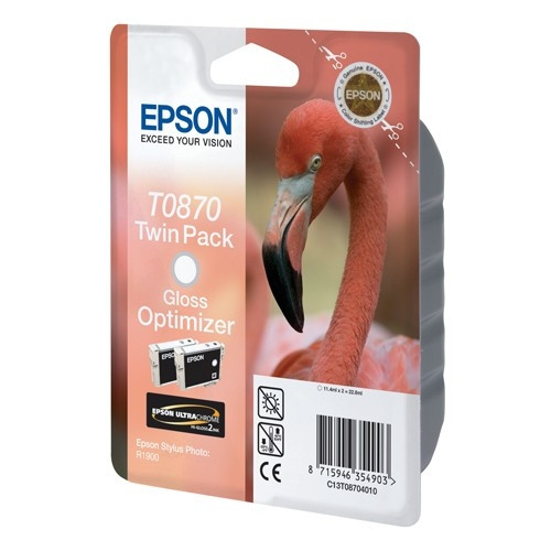 Epson T0870 cartouche d'encre (d'origine) (2 pièces) - optimiseur de brillance 023300 - 1