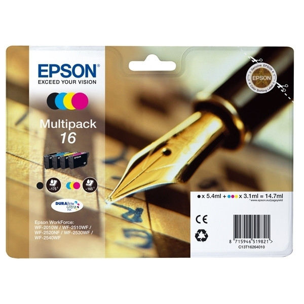 Epson T1626 (16) cartouche pack de 4 couleurs (d'origine) C13T16264010 C13T16264012 026528 - 1